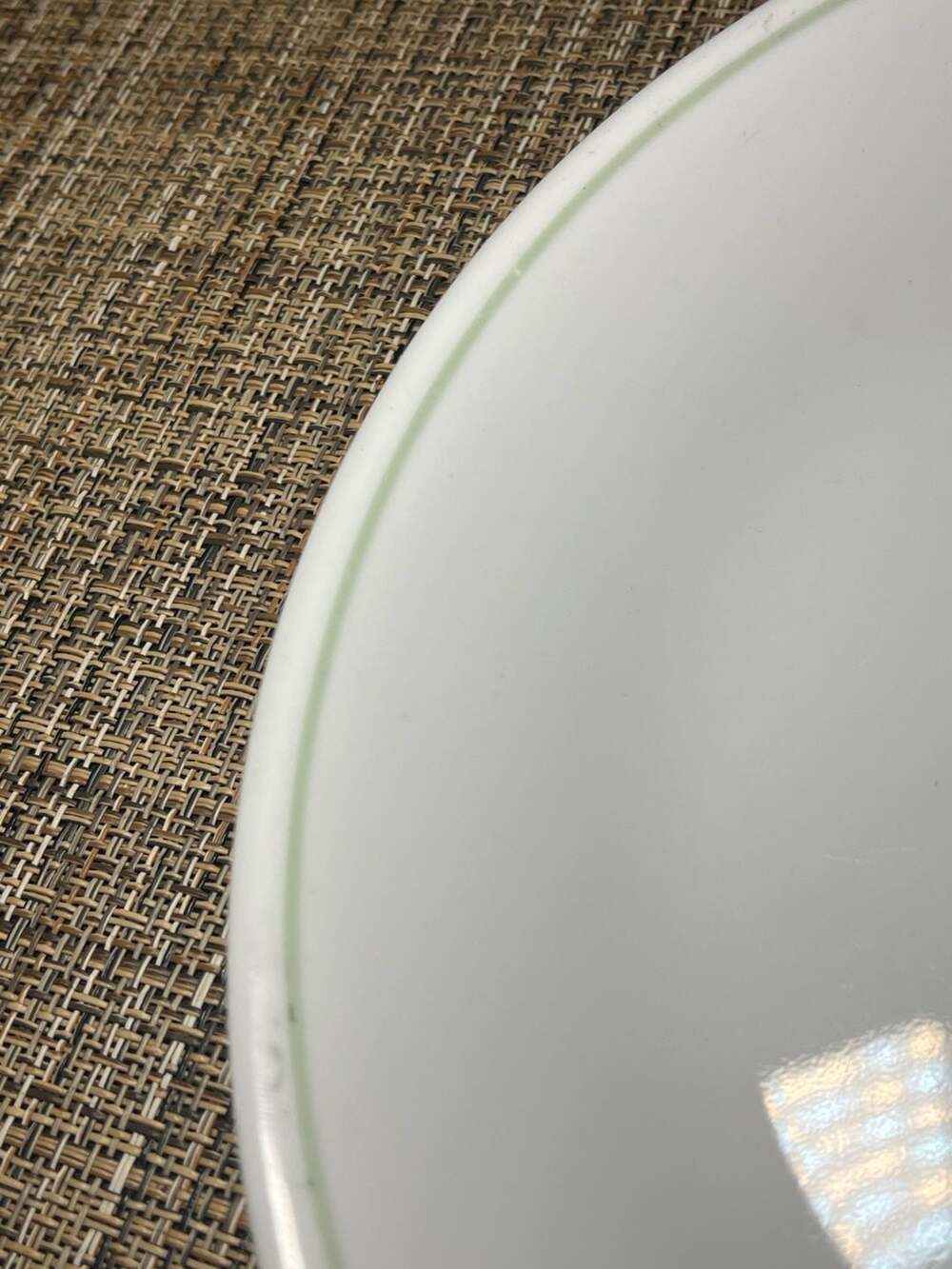 Corelle Green Band White Oval Serving Platter 12" - Picture 2 of 7